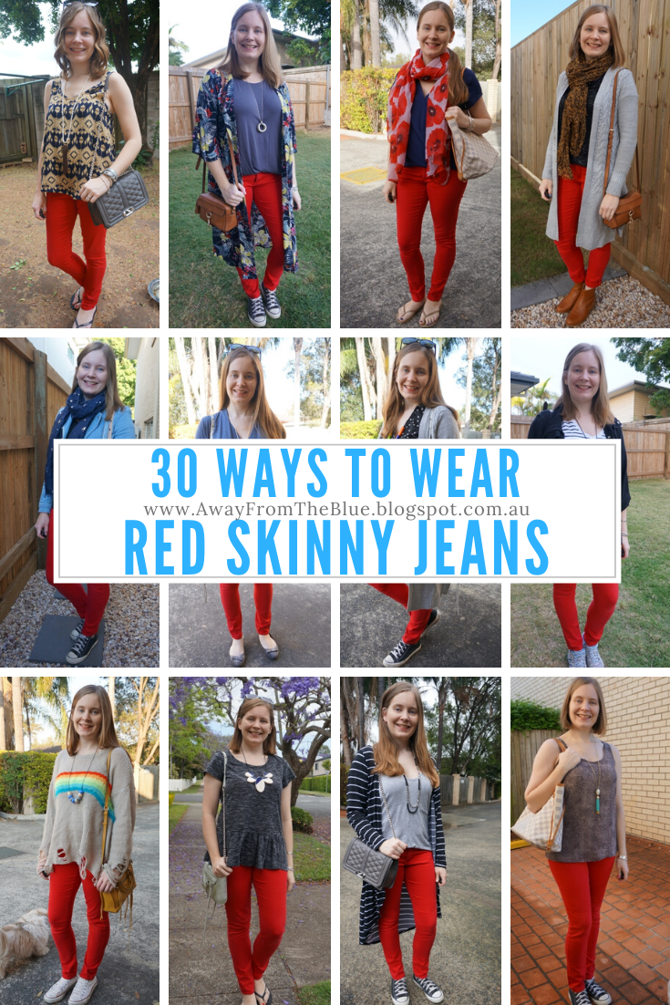 how to wear red jeans