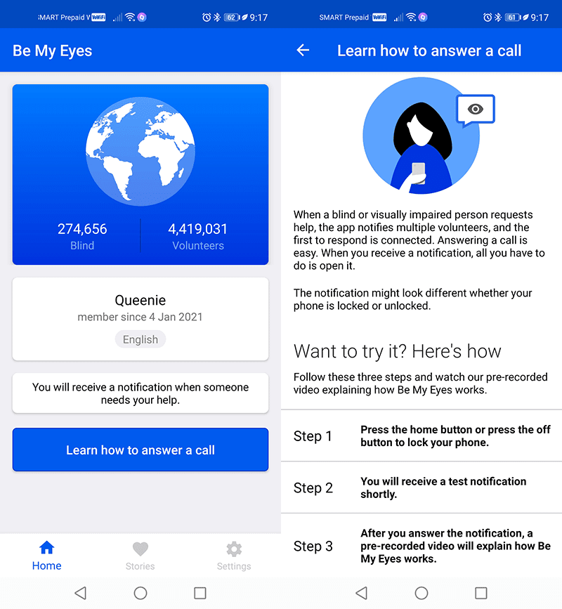Be My Eyes app for visuallyimpaired people went viral because of a