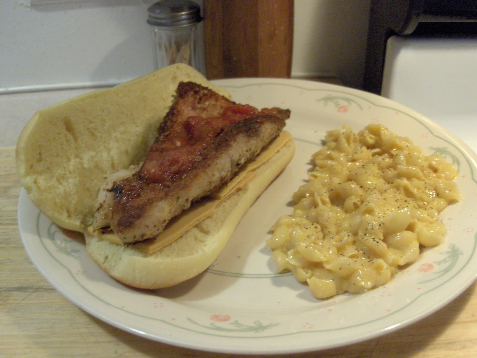 Diab2Cook Fried Ocean Perch Sandwich w/ Pineapple Salsa and Cheese