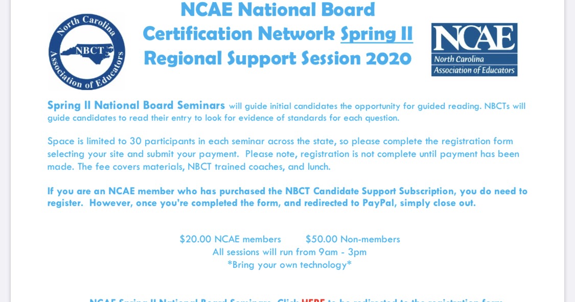 CMAE Bulletin National Board Certification Support
