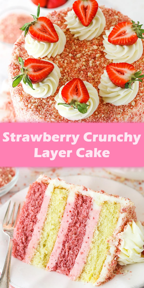 STRAWBERRY CRUNCHY LAYER CAKE Yummy Yum