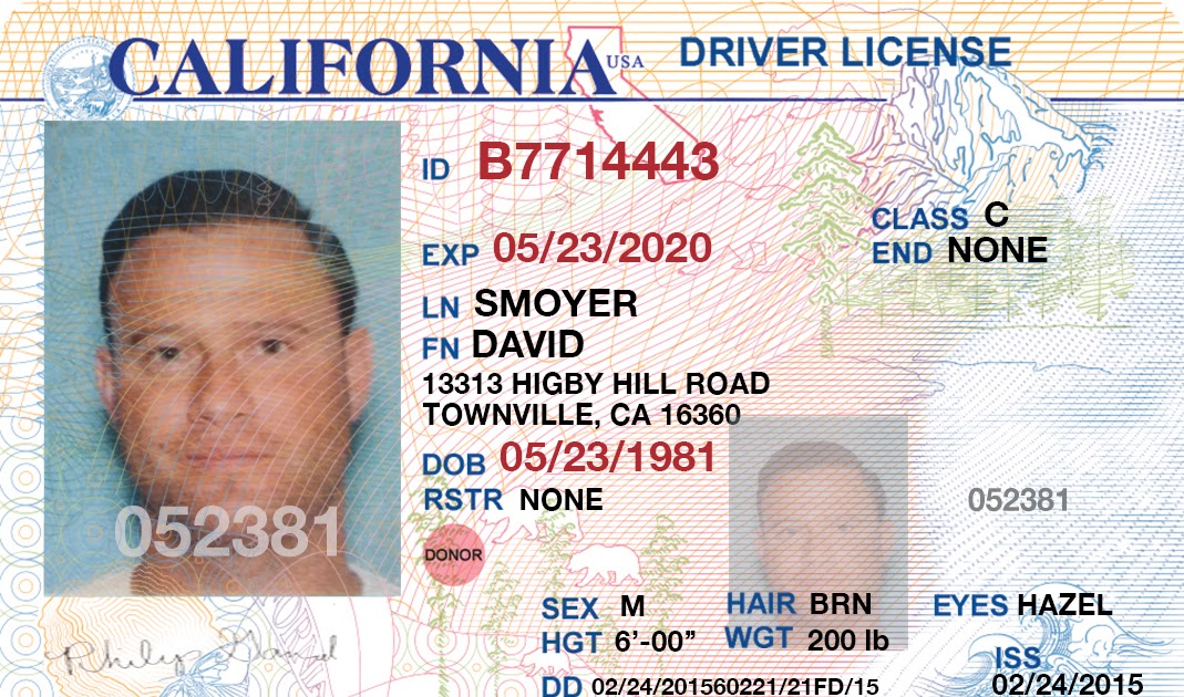 Printable California Temporary Driver's License Template Printable