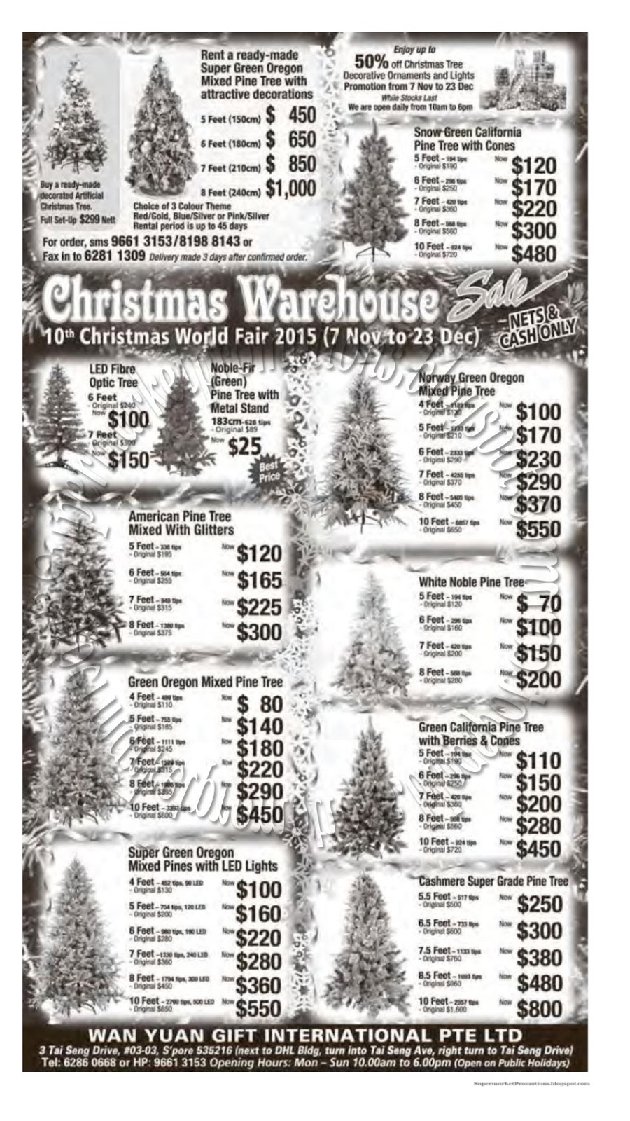 Christmas Tree Warehouse Sale 07 November 23 December 2015