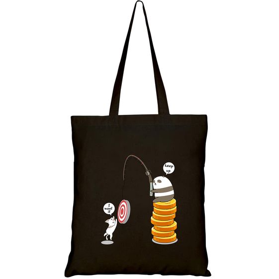 TÚI VẢI TOTE CANVAS IN HÌNH KAWAII PANDA IS FISHING CAT HT136 – HTFASHION