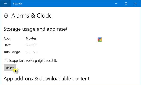รีเซ็ตแอพ Windows Store windows 10