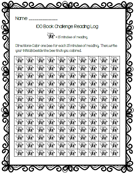 100 Book Challenge Reading Log | Mrs. Black's Bees