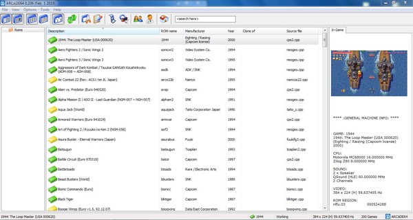 ARCADEmini v2019, 200 roms del emulador MAME