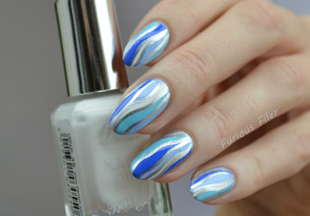 ice icicles nails art winter tutorial waves sparkle