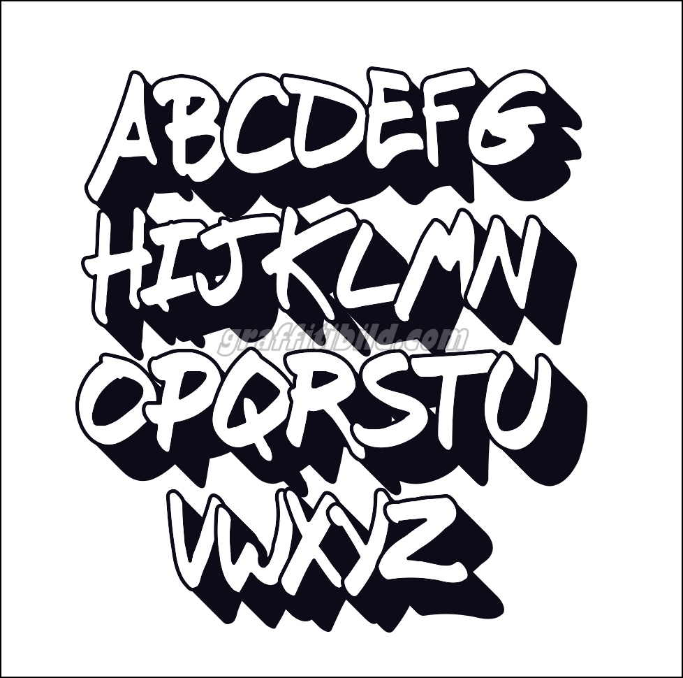 10 Coole Graffiti ABC Buchstaben Ausdrucken Kostenlos - Graffiti