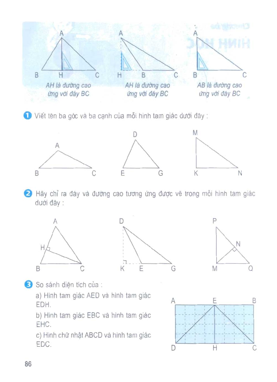 Giải bài hình tam giác  sgk Toán 5 trang 85  86  Tech12h