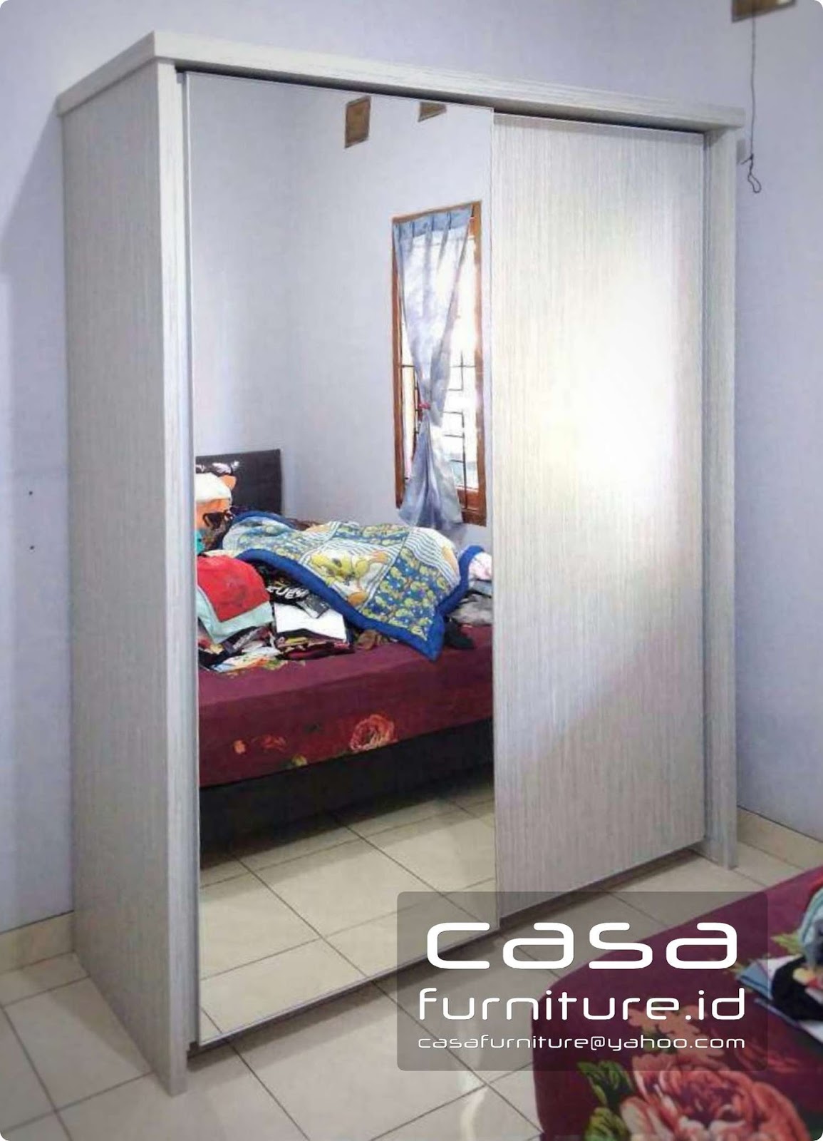 Lemari 2 Pintu Geser Furniture Minimalis Tangerang Kitchen Set Lemari Pakaian Harga Murah Permeter