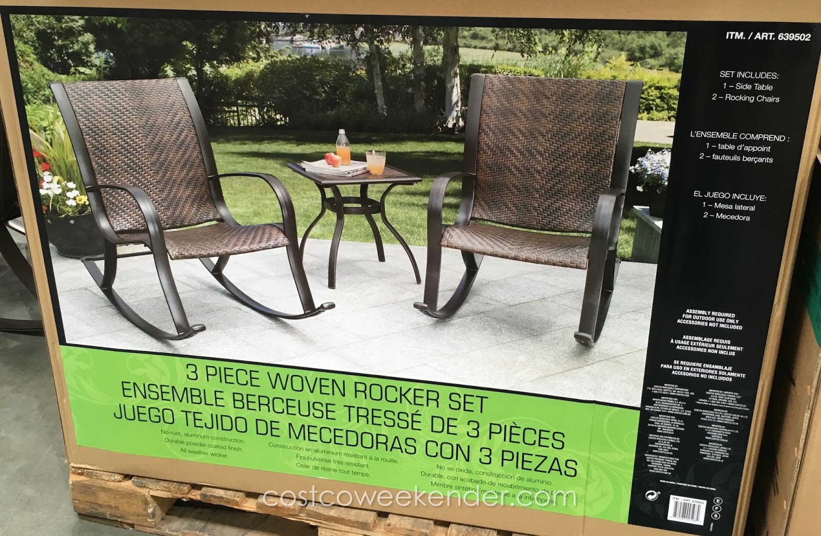 3 Piece Woven Rocker Set Costco Weekender