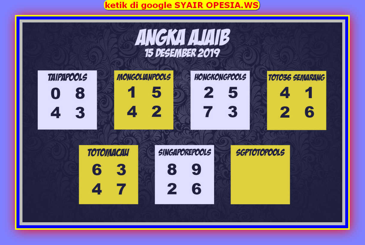 Kode Syair Singapore 15 Desember 2019 Forum Syair Togel Hongkong Singapura Sydney