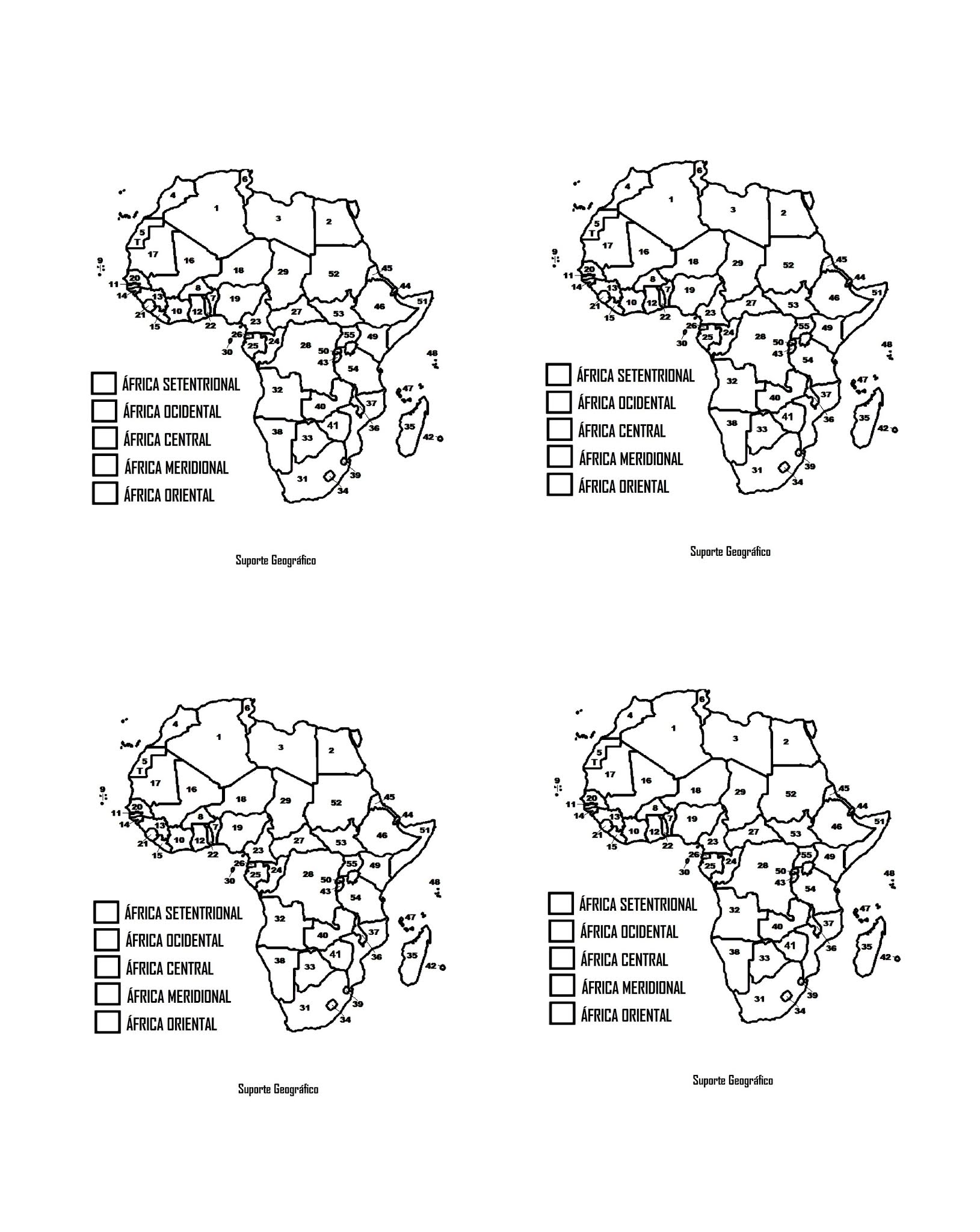 4 ATIVIDADES COM MAPAS SOBRE A REGIONALIZAÇÃO DO CONTINENTE AFRICANO PARA COLORIR 4 ATIVIDADES COM MAPAS SOBRE A REGIONALIZAÇÃO DO CONTINENTE AFRICANO PARA COLORIR