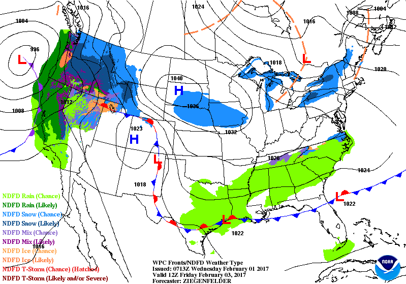 National Surface Map for Friday Feb 3rd at 7 am National Surface Map for Friday Feb 3rd at 7 am