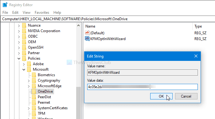 Показывать пользователям уведомление о перемещении известных папок Windows в OneDrive