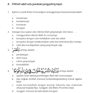 Soal Pat Ukk Kelas 4 Pai Sd Mi Kurikulum 2013 Tahun 2020 File Pembelajaran Kurikulum2013