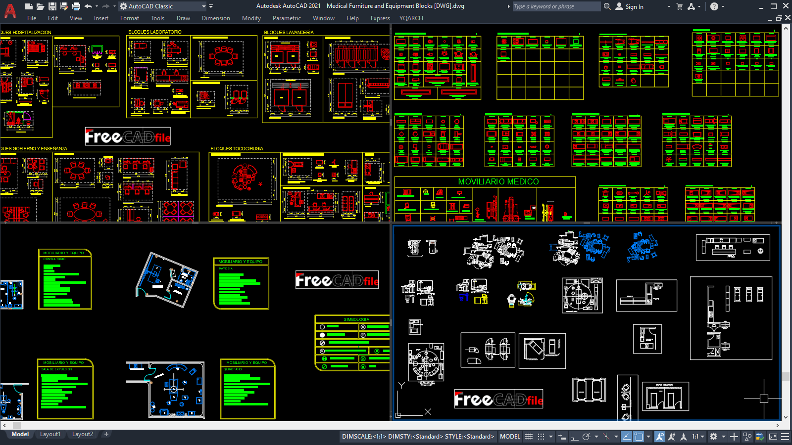 Medical Furniture and Equipment Blocks [DWG]