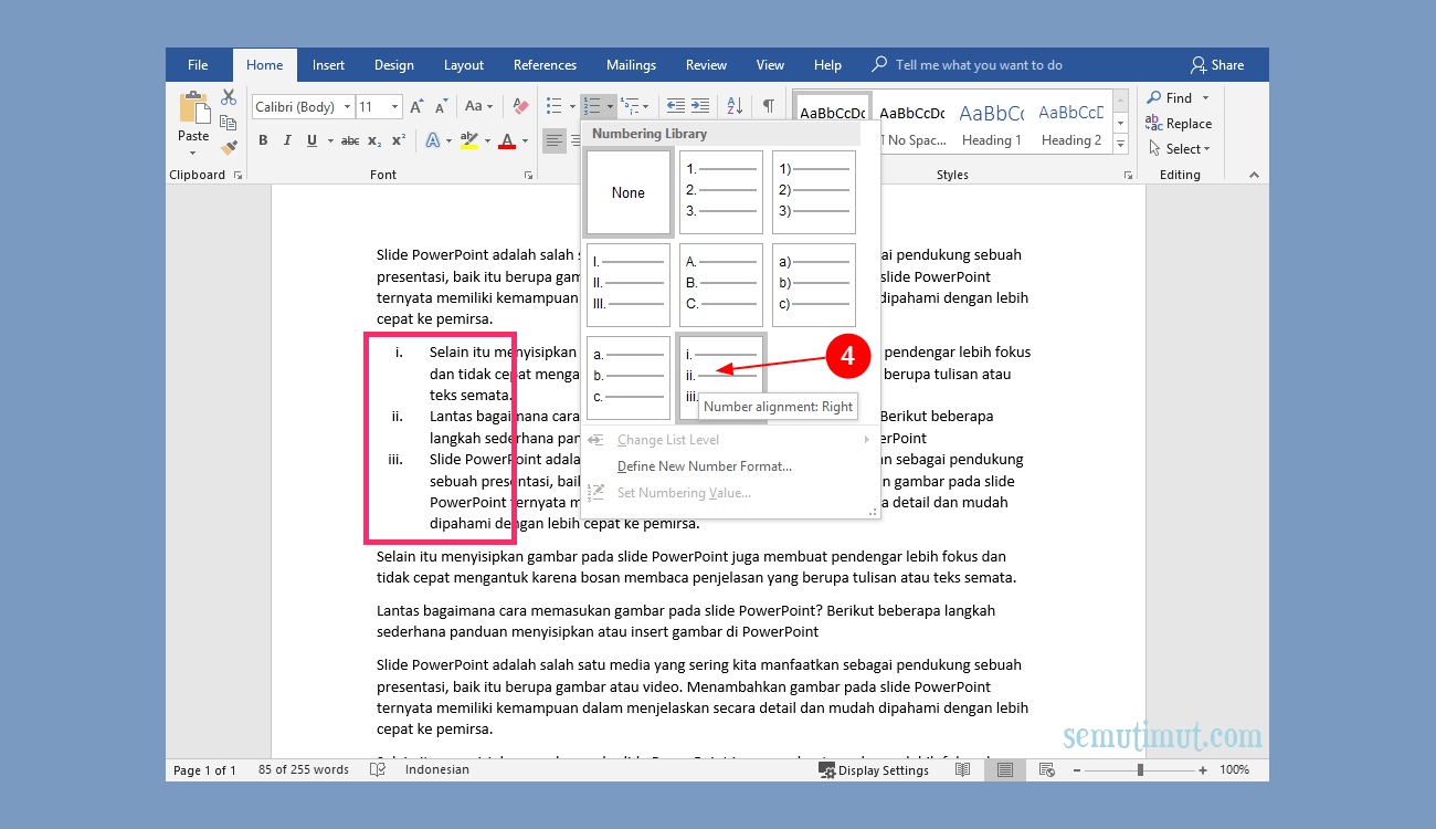 Membuat Nomor Halaman Romawi Dan Angka Ms Word
