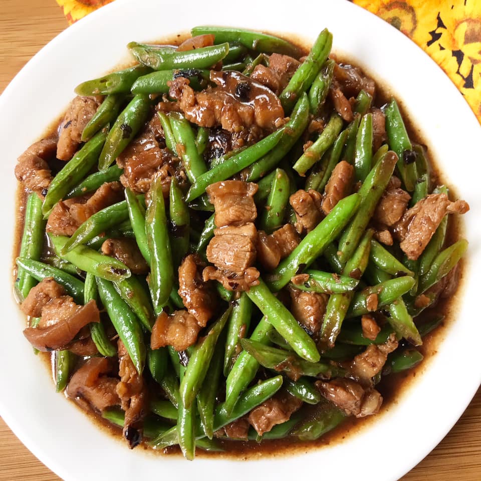 Pork and Green Beans in Black Bean Sauce (Tausi)