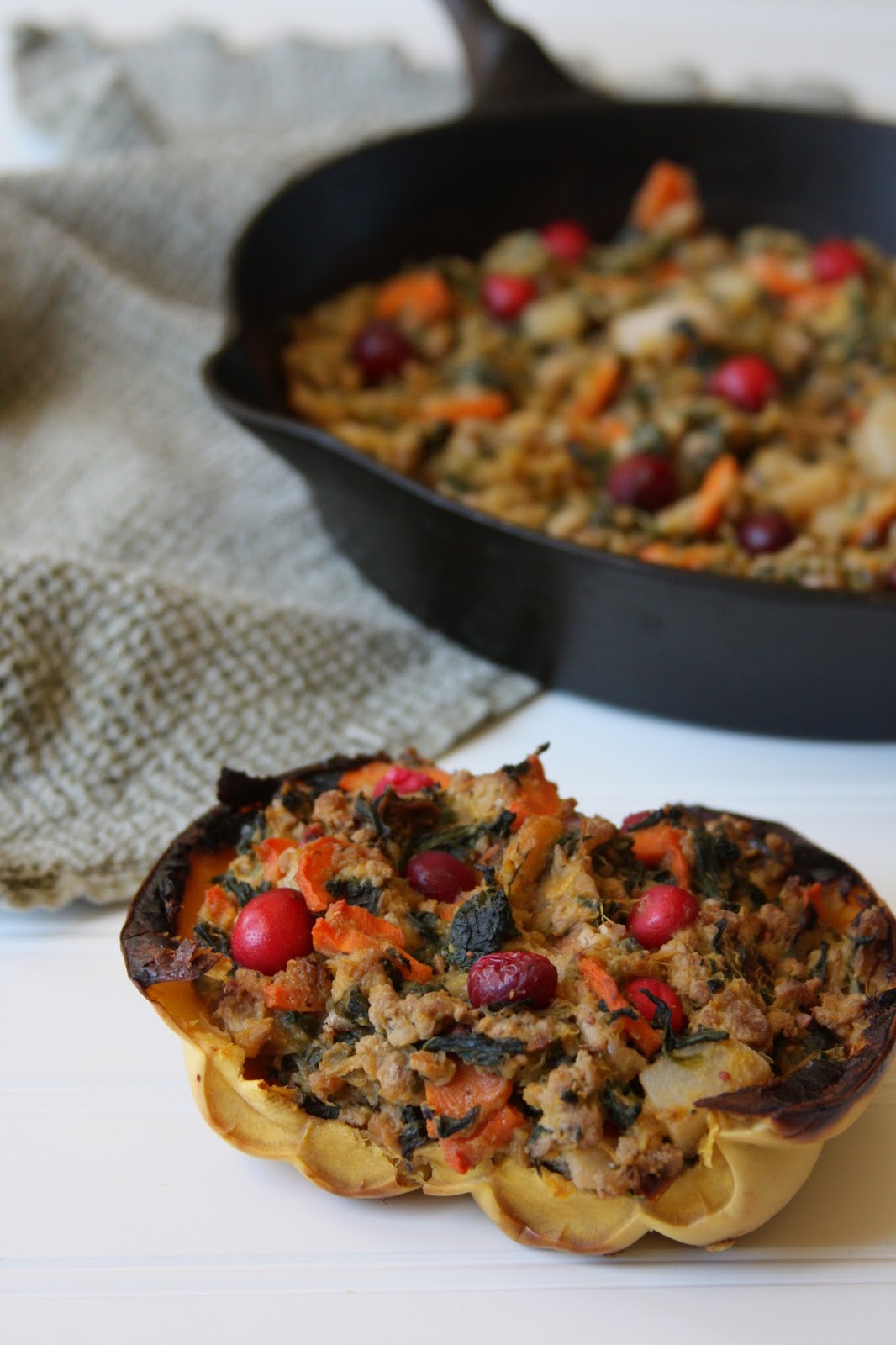 Harvest Ground Turkey Stuffed Acorn Squash (AIP, Paleo, Whole 30) Don't Eat the Spatula