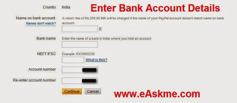 How to Put Bank Details In Adsense Account : eAskme