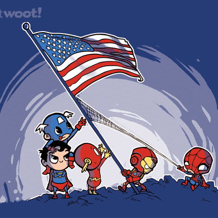 Today's T : 今日のコミックヒーローたちの星条旗 Tシャツ