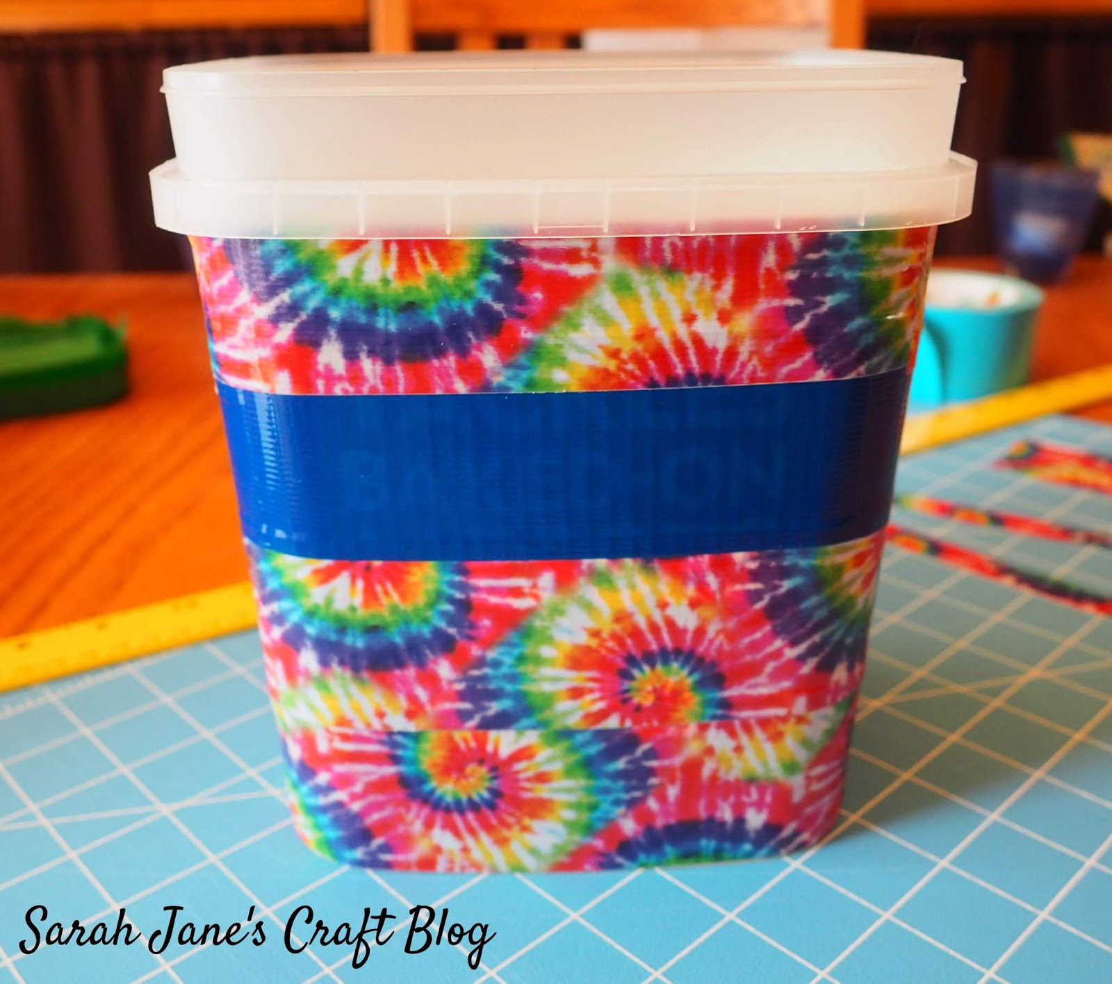 Dishwasher Pod Mini Trash Can (or Storage Canister) with Duct Tape