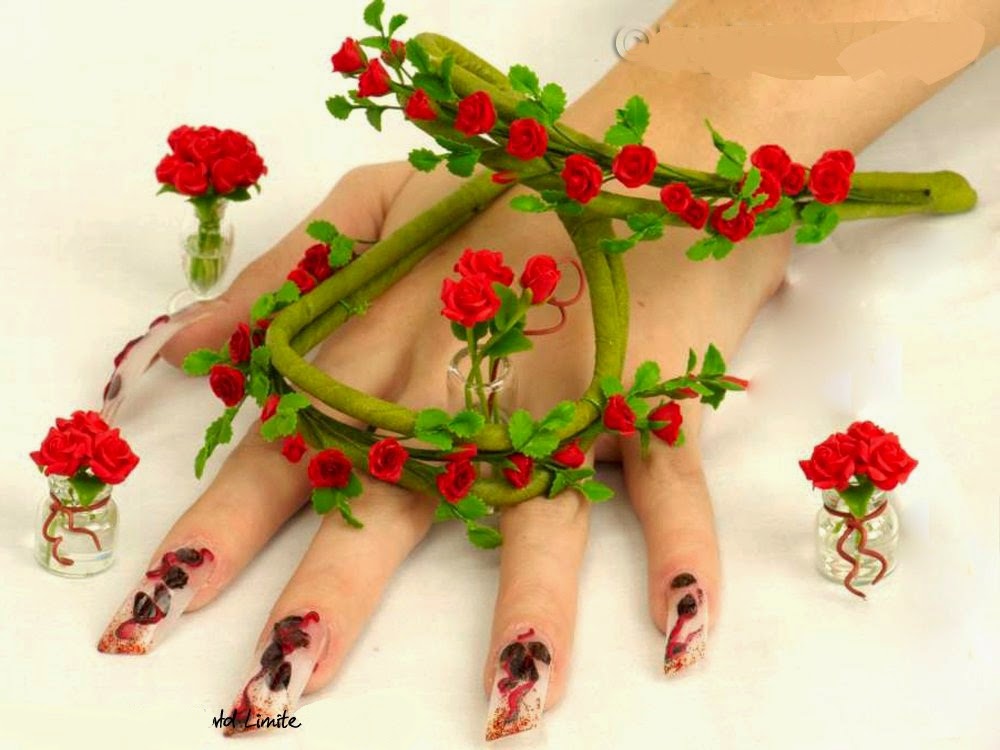 3D Red Rose Nail Art Designs - wide 7