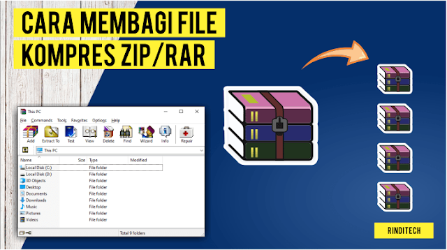 Cara Kompres File Menjadi Beberapa Bagian RAR ZIP