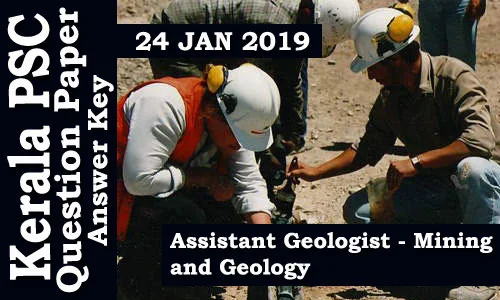 Assistant Geologist Mining & Geology Question Paper & Answer key 