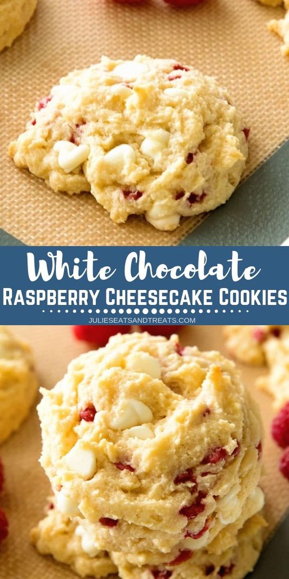 WHITE CHOCOLATE RASPBERRY CHEESECAKE COOKIES COOKS DISHES