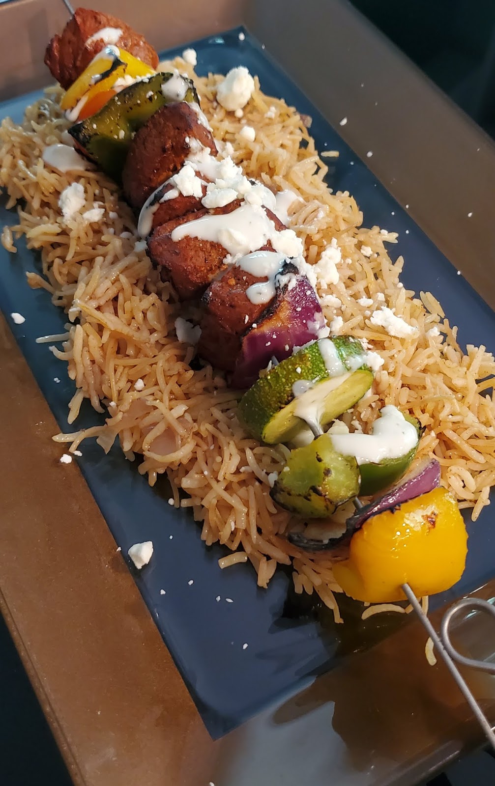 Beef Kebabs and Mediterranean Rice