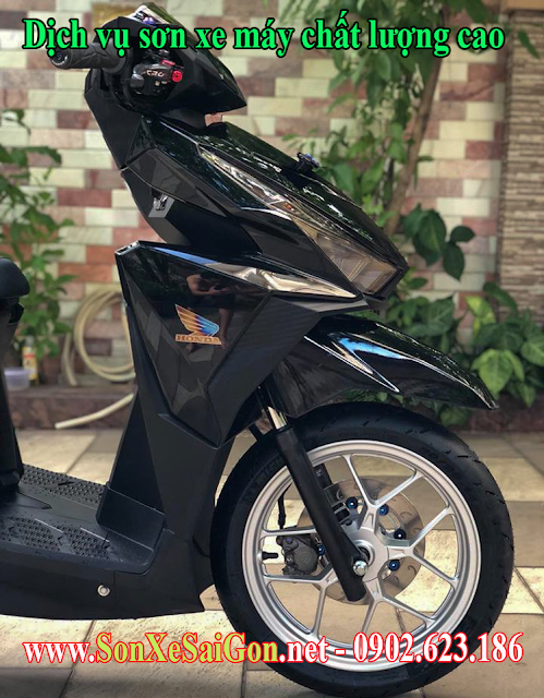 Sơn xe máy Vario 150 màu đen bóng cực đẹp