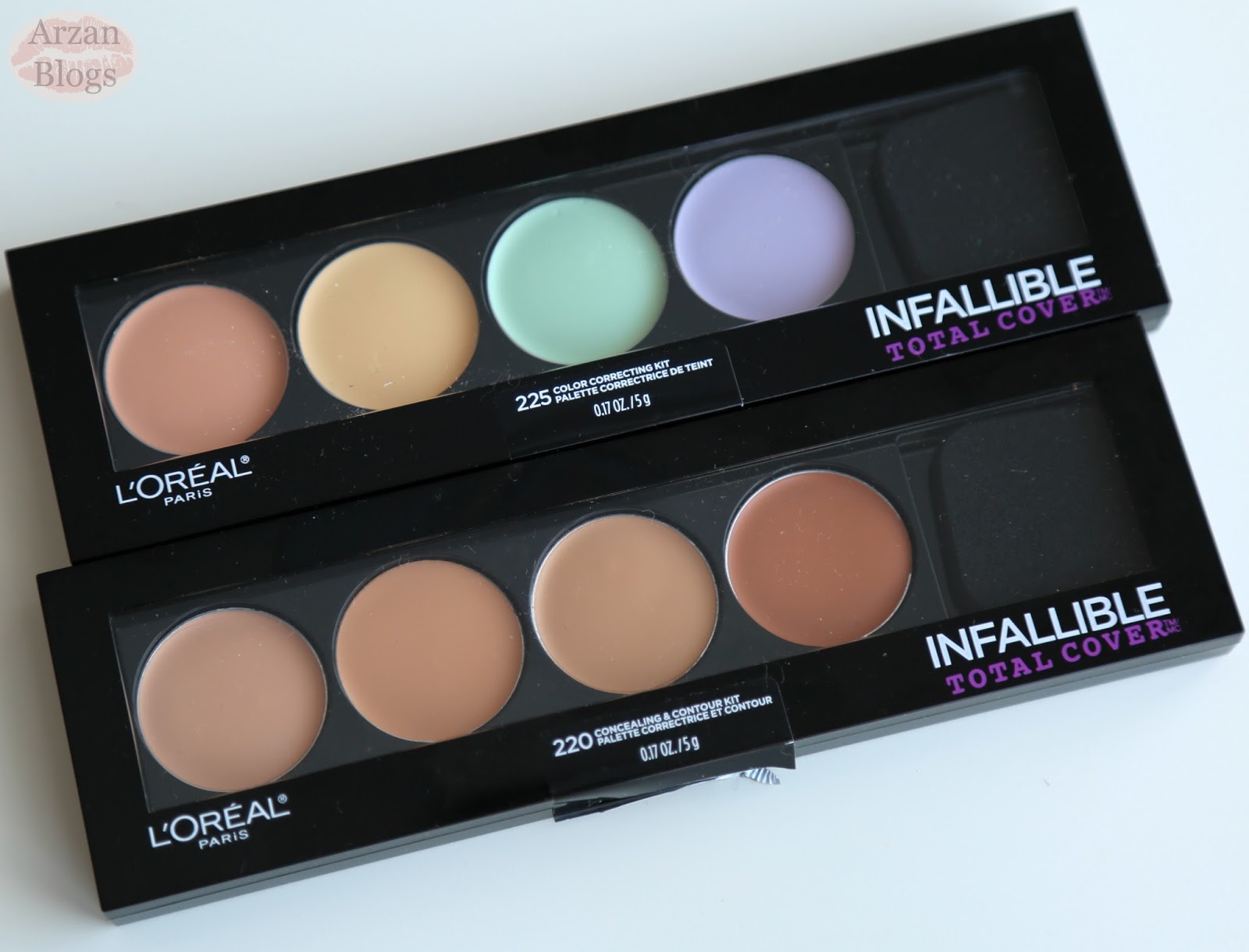 ARZAN BLOGS: L'Oreal Infallible Total Color Correcting & Concealing Kits