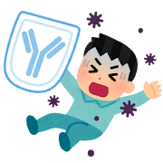 ブレイクスルー感染のイラスト（男性）