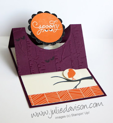VIDEO tutorial for Stampin' Up! Among the Branches Halloween Easel Card #stampinup www.juliedavison.com