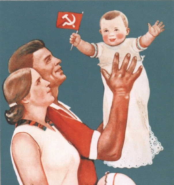 Советский плакат "За радостное цветущее детство!", 1936 год