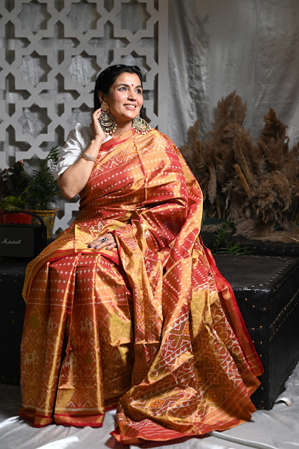 Sohum Sutras: Tissue Zari Silk Saree with nari kunj skirt border