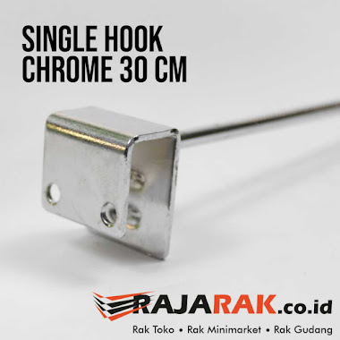 Single Hook Display 30 cm CHROME - Cantolan Kotak Display Aksesoris