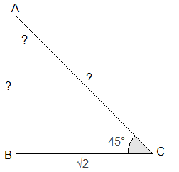 Figure: Right angled triangle ABC