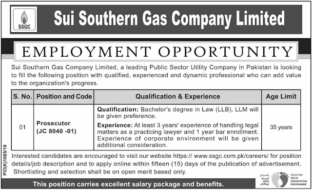 Sui Southern Gas Company Limited SSGC Jobs 2019 