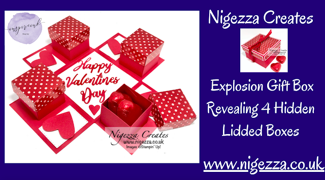 Nigezza Creates with Stampin' Up! From My Heart Explosion Gift Box Revealing 4 Hidden Lidded Boxes