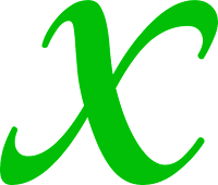 Green lowercase x