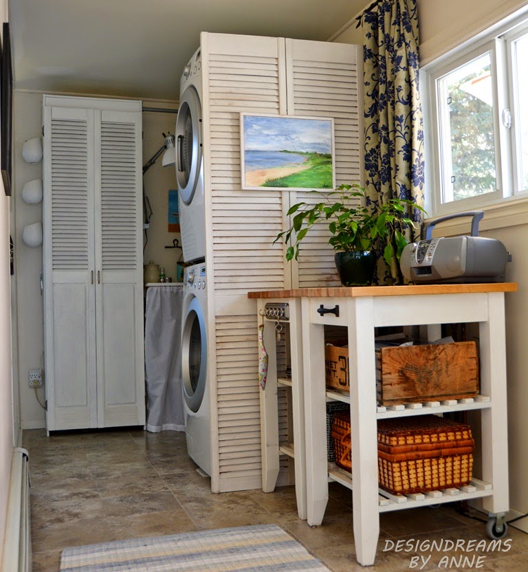 repurpose old shutters - cleaning up with shutter doors - DesignDreamsbyAnne.blogspot.ca