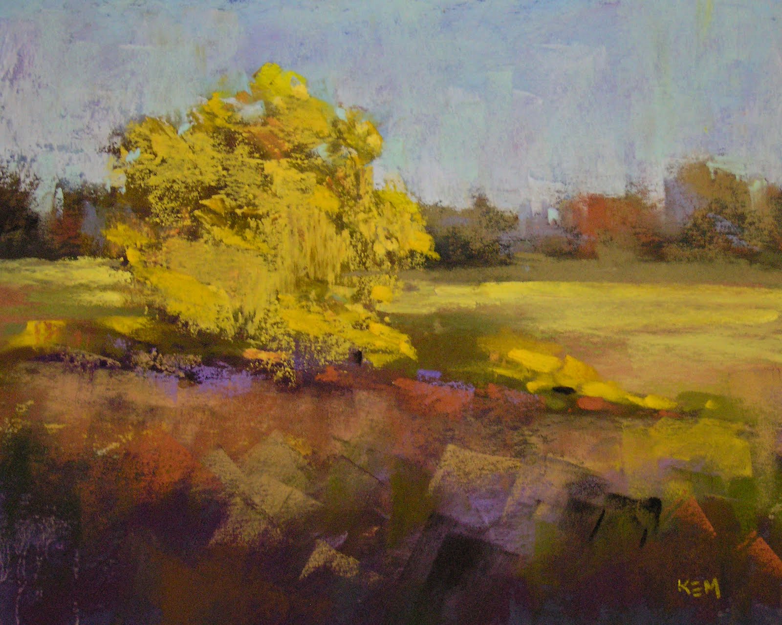 Painting My World Autumn Tree 8x10 pastel