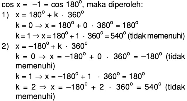 cos2 x + cos x = 0 untuk 0° ≤ x ≤ 360° Mas Dayat