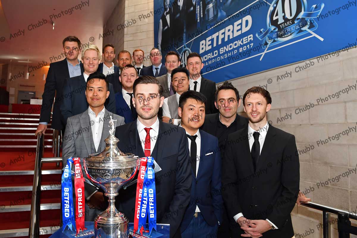 Peveril Photo The Top 16 Snooker players gather at the Crucible