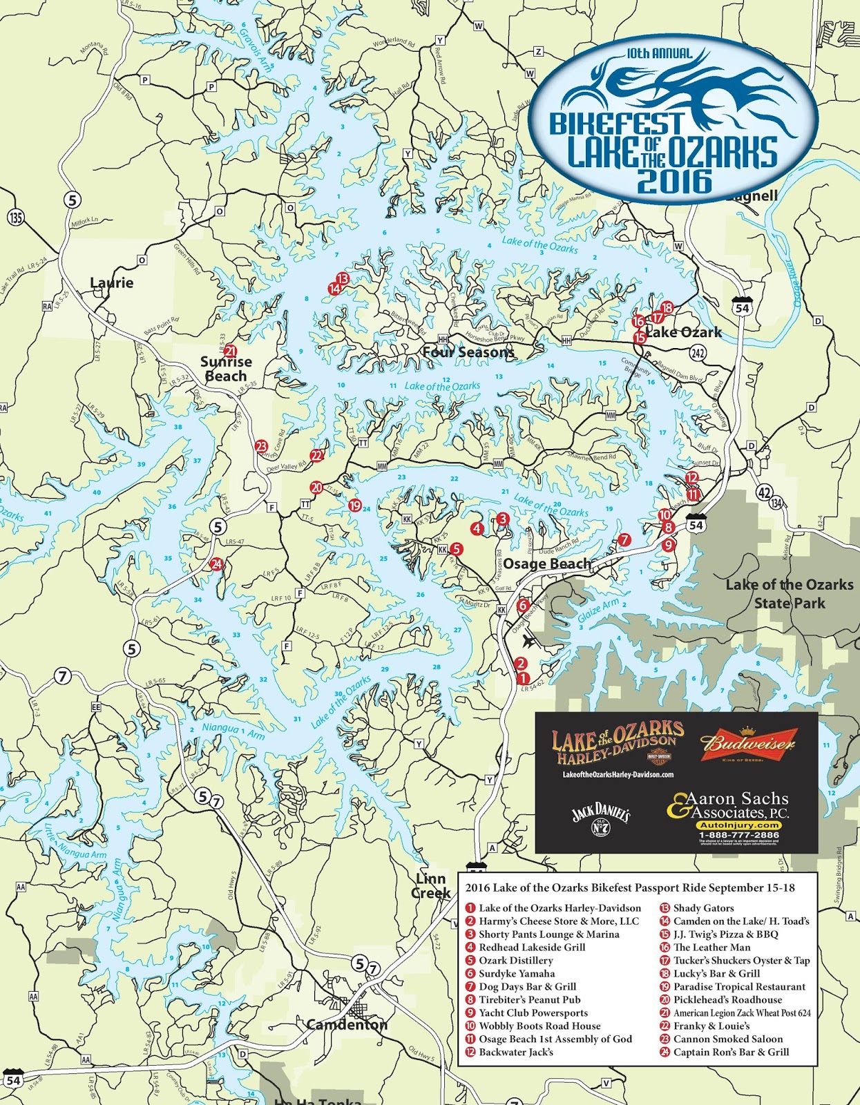 Lake of the Ozarks Bikefest Passport Ride.