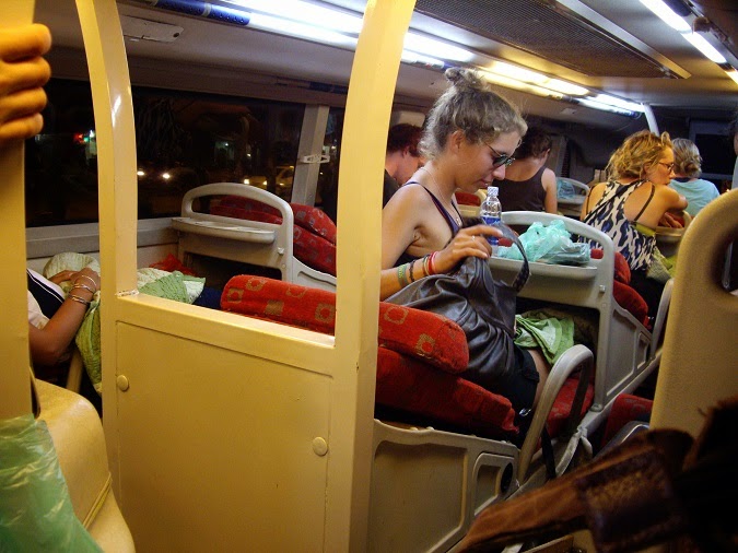 Inside an overnight bus in Vietnam